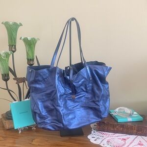 Tiffany & co vintage large Ford  Blue metallic Tote Bag